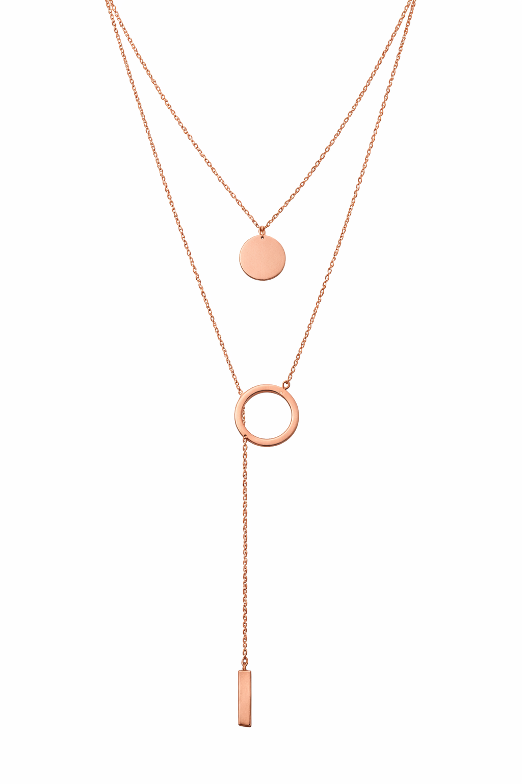 D-Circle İkili Kolye Rose