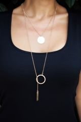 D-Circle İkili Kolye Rose