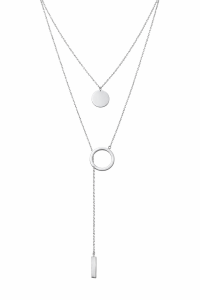 D-Circle İkili Kolye Silver