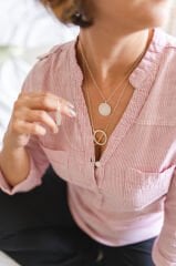 D-Circle İkili Kolye Silver