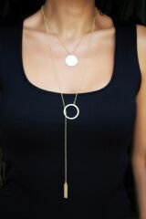 D-Circle İkili Kolye Gold