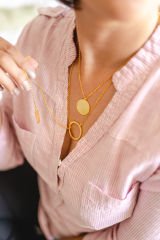 D-Circle İkili Kolye Gold