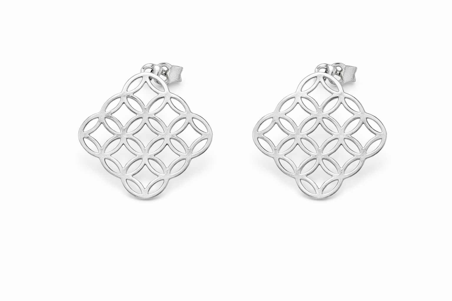 Circle Star Küpe Silver