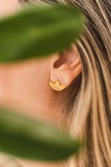 Mini Lotus Küpe Gold