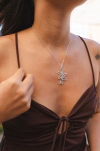 Büyük Lotus Kolye Silver